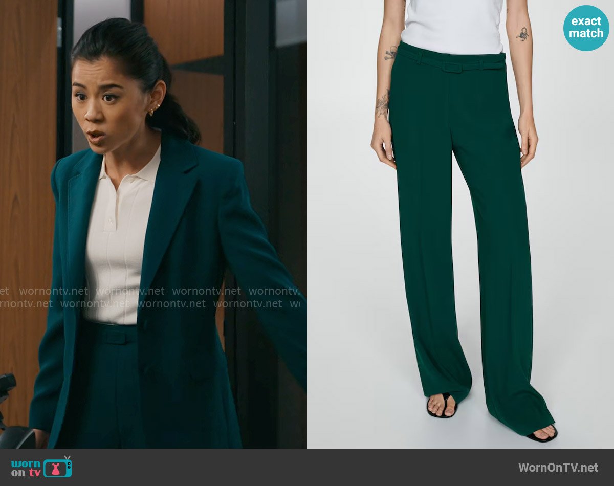 Mango Wide Leg Trousers with Belt worn by Sarah Franklin (Leah Lewis) on Matlock