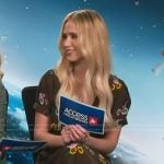 Maria Bakalova’s black floral top and skirt on Access Hollywood