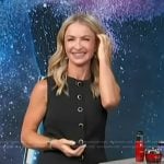 Maria Provenzano’s black button down sleeveless top on Access Hollywood