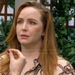 Mariah's chain print button down top on The Young and the Restless