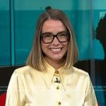 Mariah Grumet Humbert’s yellow button down blouse on NBC News Daily