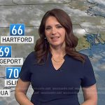 Maria’s navy v-neck short sleeve dress on Today