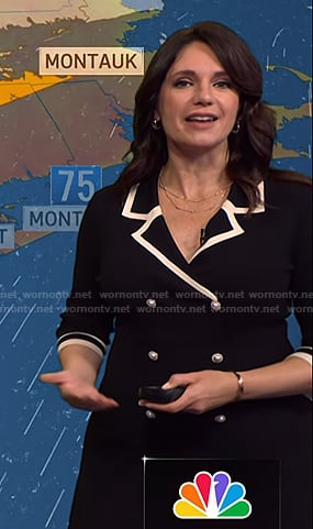 Maria’s black contrast trim blazer dress on Today