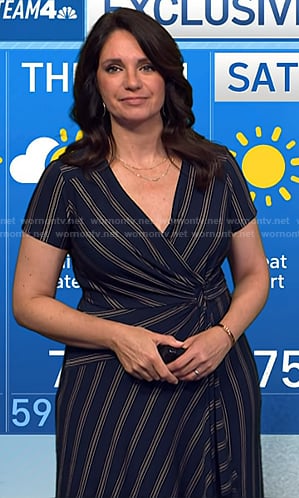 Maria's navy striped wrap dress on Today