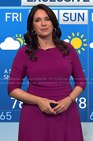 Maria's purple 3/4 sleeve dress on Today