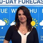 Maria’s black contrast trim knit dress on Today