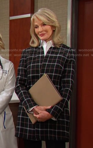 Marlena's black check open jacket on Days of our Lives