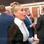 Marysol’s black pleated bib collar dress on The Real Housewives of Miami
