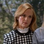 Mary’s houndstooth cardigan on Leanne