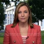 Mary’s knit top and orange blazer on Good Morning America