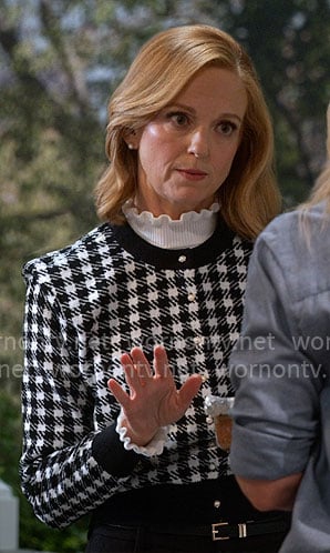 Mary's houndstooth cardigan on Leanne