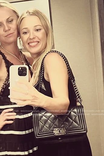 Masha's black quilted leather bag on The McBee Dynasty Real American Cowboys