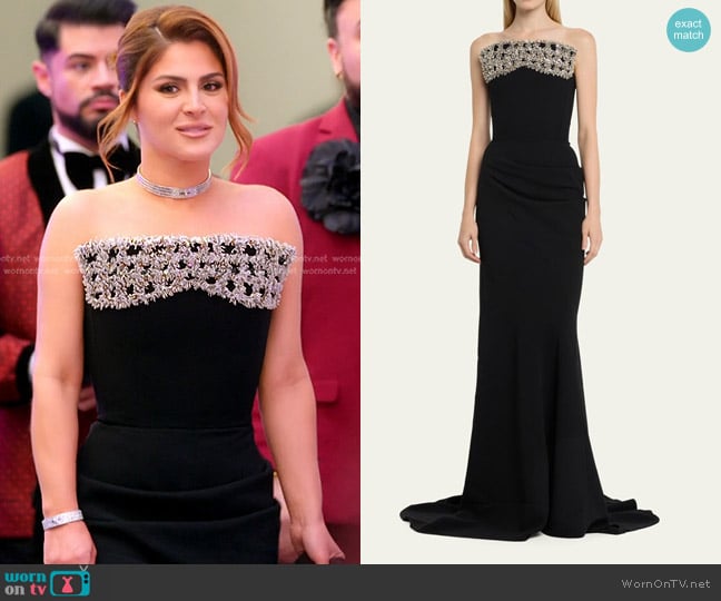 Maticevski Justice Crystal Strapless Trumpet Gown worn by Stephanie Shojaee (Stephanie Shojaee) on The Real Housewives of Miami