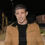 Matt Gutman’s camel beige zip front jacket on Good Morning America