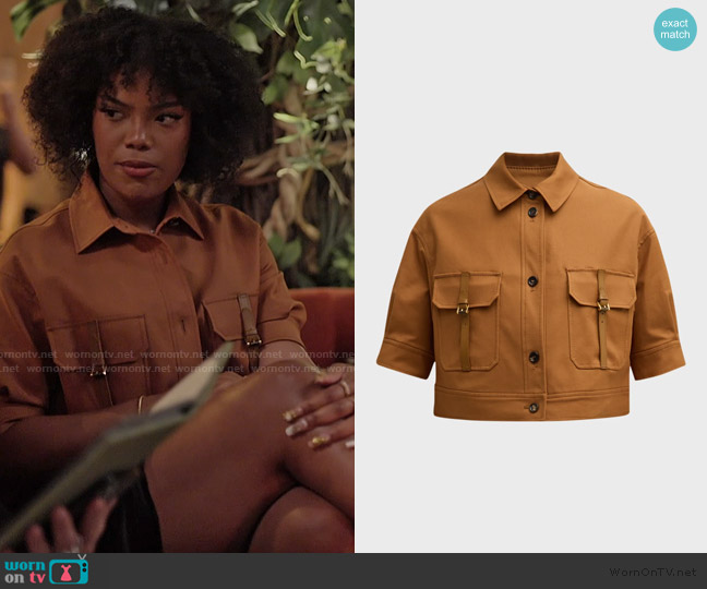Max Mara Agiate Cropped Utility Shirt worn by Riley Burruss on Next Gen NYC
