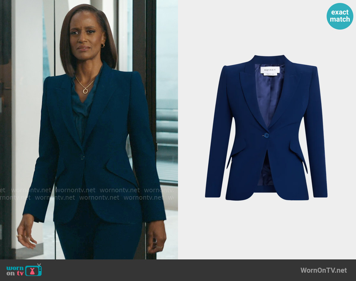 McQueen Single-Breasted Blazer Jacket worn by Olympia (Skye P. Marshall) on Matlock