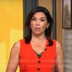 Meg Oliver’s red vest on CBS Mornings