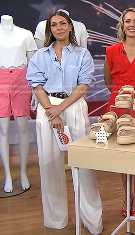 Melissa Garcia’s but button down shirt on Today