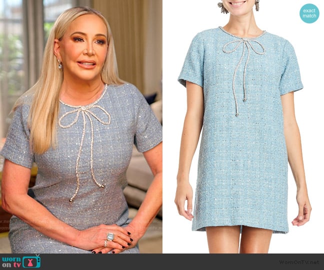 Mestiza New York Ainslee Tweed Shift Minidress worn by Shannon Beador on The Real Housewives of Orange County