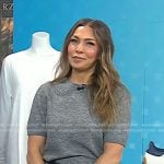 Melissa’a grey short sleeve sweater and belt on Today