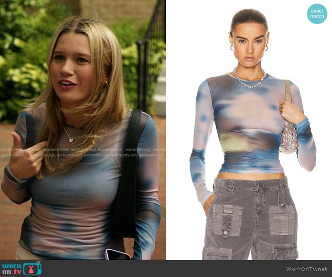 Miaou Long Sleeve Tee in Multicolor worn by Taylor Jewel (Rain Spencer) on The Summer I Turned Pretty