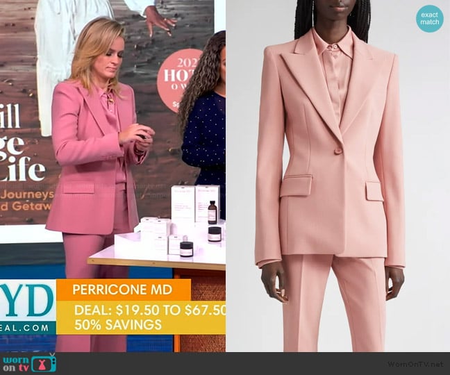 Michael Kors Collection Georgina One-Button Virgin Wool Blend Blazer worn by Sara Haines on The View
