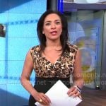 Michelle Miller’s leopard print cowl neck dress on CBS Mornings