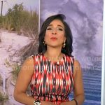 Michelle Miller’s red printed dress on CBS Mornings