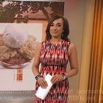 Michelle Miller’s red printed dress on CBS Mornings