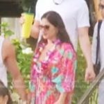 Michelle’s pink floral kimono on The Valley