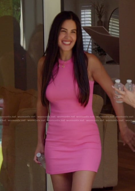 Michelle's pink mini dress on The Valley