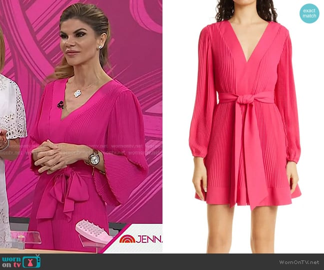 Milly Liv Belted Pleated Dress in Milly Pink worn by Dr. Dendy Engelman on Today