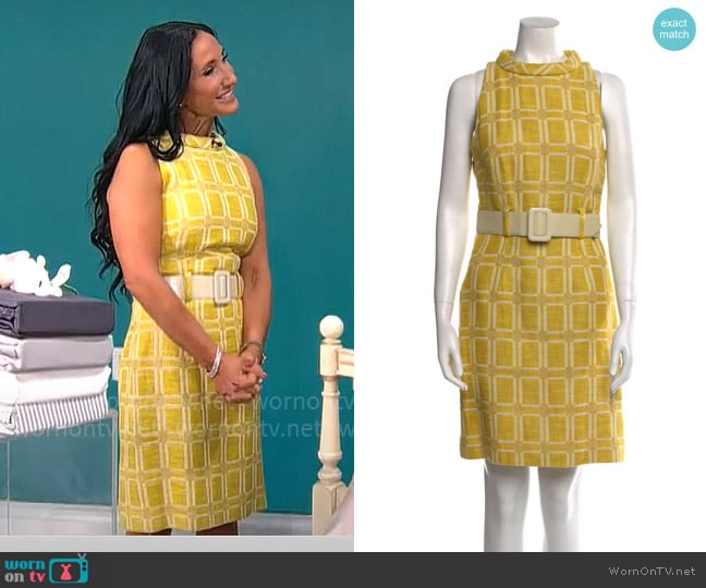Milly Printed Knee Length Dress worn by Elizabeth Werner on CBS Mornings