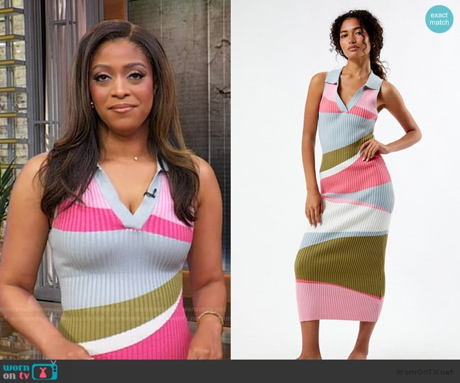 MinkPink Danica Collared Midi Dress worn by Morgan Norwood on Good Morning America
