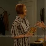 Miranda's striped jumpsuit on And Just Like That