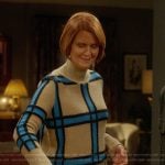 Miranda’s beige check pattern sweater on And Just Like That