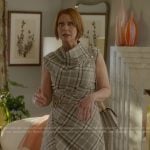 Miranda’s plaid gathered dress on And Just Like That