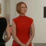 Miranda’s red ribbed dress on And Just Like That