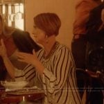 Miranda’s striped bell sleeve dress on And Just Like That