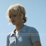 Mirren’s blue ribbed polo dress on We Were Liars