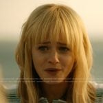 Mirren’s green stripe knit polo on We Were Liars