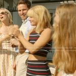 Mirren’s navy stripe cropped top and pencilk skirt on We Were Liars