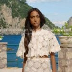 Model's lace crop top and skirt set on The Bold and the Beautiful