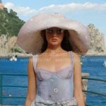 Model's floral swimsuit and skirt cover-up on The Bold and the Beautiful