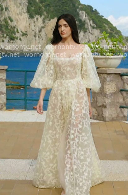 Model’s yellow gown on The Bold and the Beautiful