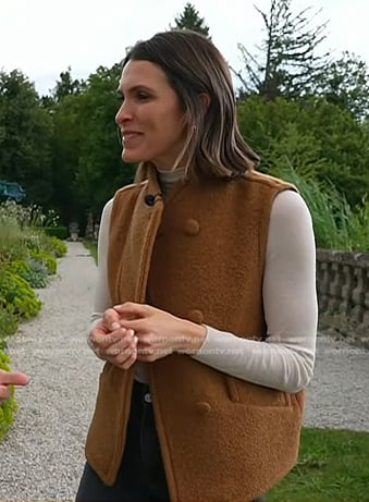 Molly's brown teddy vest and suede sneakers on Today