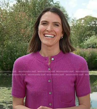 Molly's purple short sleeve cardigan on Today