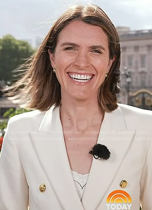 Molly's white double breasted blazer on Today