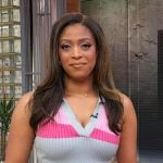 Morgan’s stripe ribbed dress on Good Morning America