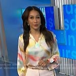 Morgan’s watercolor blouse on NBC News Daily